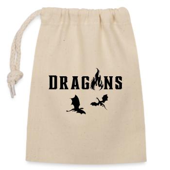 Dragons fire - Sac cadeau en coton avec cordon (14 x 20 cm) - nature - Devant