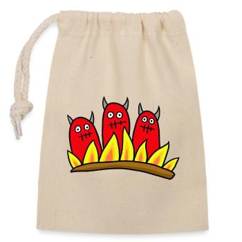 3 Devils - Closable cotton gift bag (14x20cm) - nature - Front