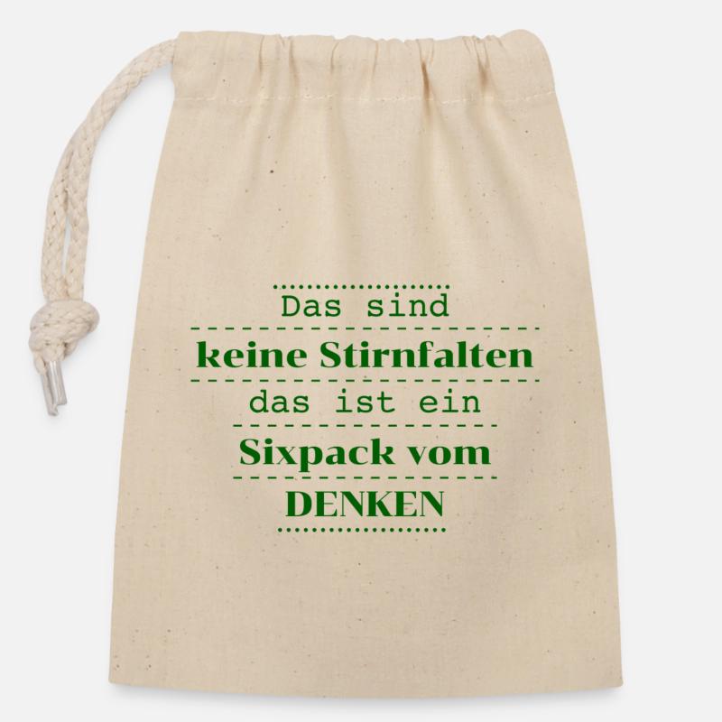 Funny Funny Sayings Fold - Closable cotton gift bag (14x20cm) - nature
