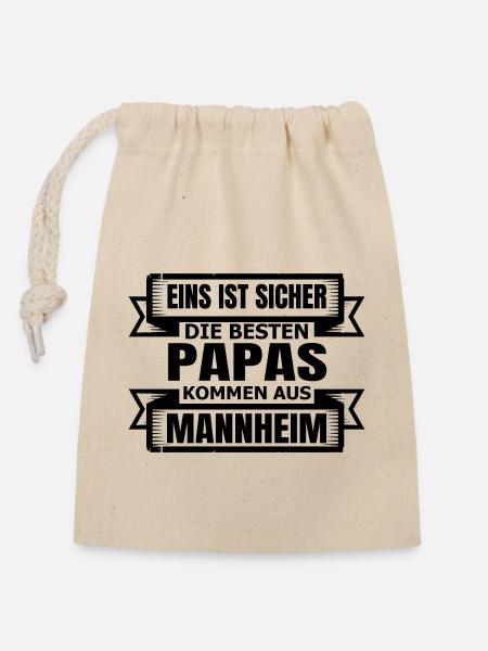 Mannheim Monnem Mannheimat - Sac cadeau en coton avec cordon (14 x 20 cm) - nature