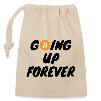 Crypto : Monter pour toujours Bitcoin BTC - Sac cadeau en coton avec cordon (14 x 20 cm) - nature - Devant