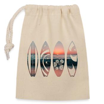 Sunset Surfboards - Closable cotton gift bag (14x20cm) - nature - Front