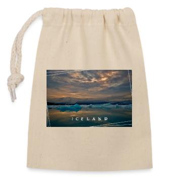 Islande Jökulsárlón - Sac cadeau en coton avec cordon (14 x 20 cm) - nature - Devant