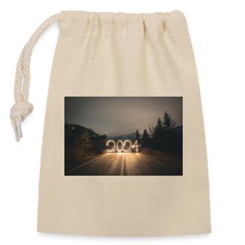 Jahr 2024 lightpaint - Verschließbarer Geschenkbeutel aus Baumwolle (14x20cm) - Natur - Vorne