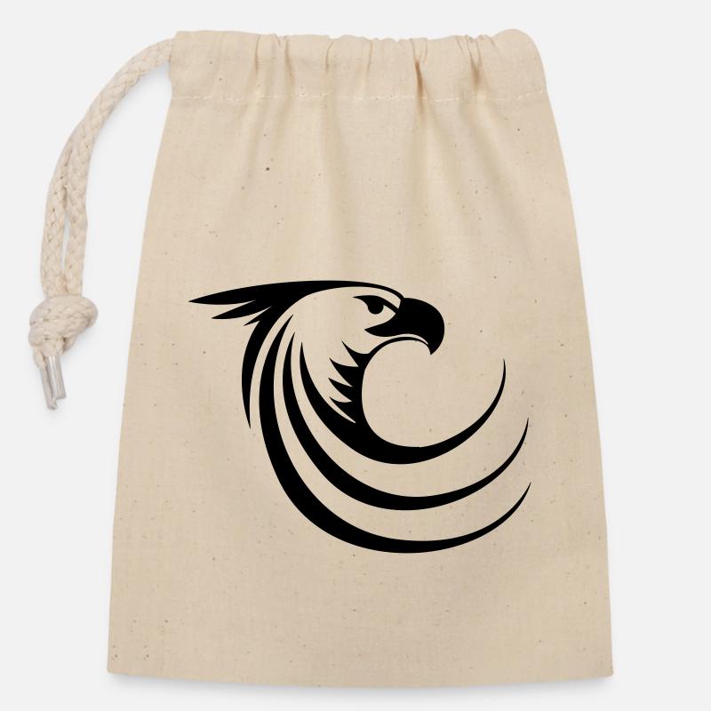 aigle comme un phénix - Sac cadeau en coton avec cordon (14 x 20 cm) - nature
