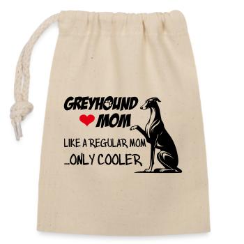Greyhound Mom - Verschließbarer Geschenkbeutel aus Baumwolle (14x20cm) - Natur - Vorne