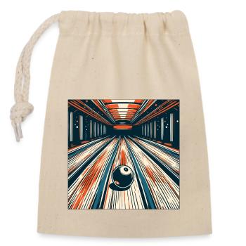 Bowling / Skittles / Bowling Alley / Pin / Strike - Closable cotton gift bag (14x20cm) - nature - Front
