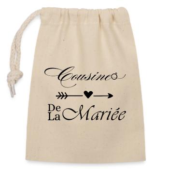 Cousine de la mariée - Sac cadeau en coton avec cordon (14 x 20 cm) - nature - Devant