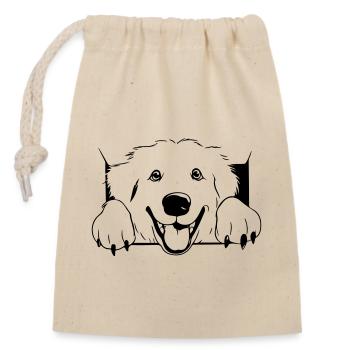 Bouvier des Pyrénées - Sac cadeau en coton avec cordon (14 x 20 cm) - nature - Devant