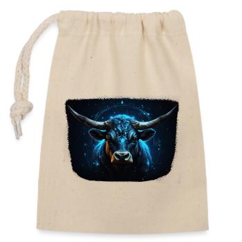 Signe du zodiaque Taureau - Sac cadeau en coton avec cordon (14 x 20 cm) - nature - Devant