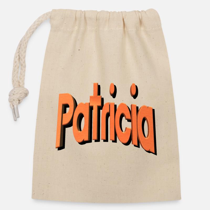 Patricia2 - Closable cotton gift bag (14x20cm) - nature