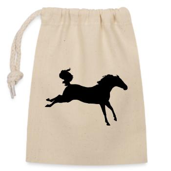 Bosses et coups de pied de cheval - Sac cadeau en coton avec cordon (14 x 20 cm) - nature - Devant