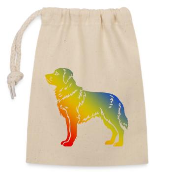 Samoyed dog - Closable cotton gift bag (14x20cm) - nature - Front