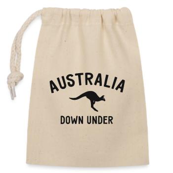 Australia - Down Under - Australia - Kangaroo - Closable cotton gift bag (14x20cm) - nature - Front