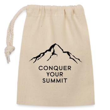 PARTEZ À LA CONQUÊTE DE VOTRE SOMMET - Sac cadeau en coton avec cordon (14 x 20 cm) - nature - Devant