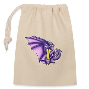 Dragon violet d’automne - Sac cadeau en coton avec cordon (14 x 20 cm) - nature - Devant