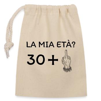 My age 31 - Closable cotton gift bag (14x20cm) - nature - Front