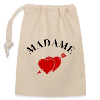Madame Heart Arrow - Bride-to-be - Closable cotton gift bag (14x20cm) - nature - Front