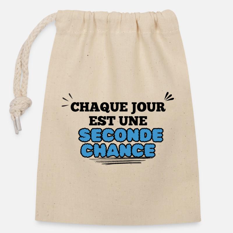 Surtitre Esperance Seconde Chance - Sac cadeau en coton avec cordon (14 x 20 cm) - nature