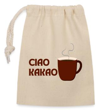 Ciao Kakao - Verschließbarer Geschenkbeutel aus Baumwolle (14x20cm) - Natur - Vorne