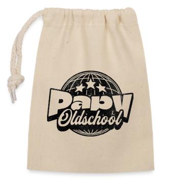 Old school grandpa - Closable cotton gift bag (14x20cm) - nature - Front