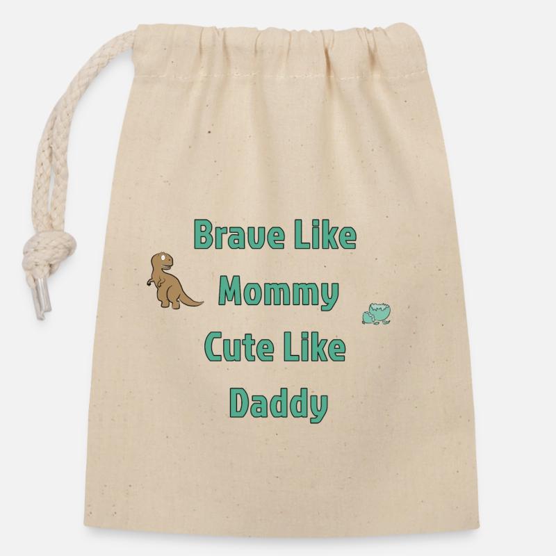 Brave Like Mommy - Closable cotton gift bag (14x20cm) - nature