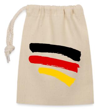 Deutschlandfahne - Style Streifen - Verschließbarer Geschenkbeutel aus Baumwolle (14x20cm) - Natur - Vorne
