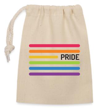 LGBT Pride Monat - Pride! - Verschließbarer Geschenkbeutel aus Baumwolle (14x20cm) - Natur - Vorne