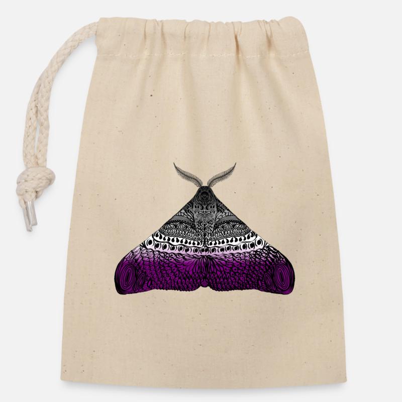 Asexual pride moth - Closable cotton gift bag (14x20cm) - nature
