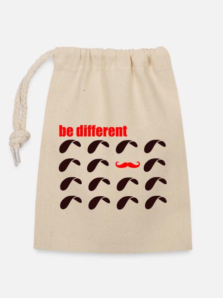 Moustache-be different, Paragliding und Soaring - Verschließbarer Geschenkbeutel aus Baumwolle (14x20cm) - Natur