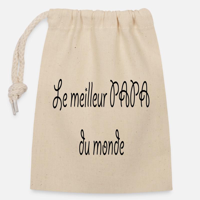 Der beste Vater der Welt - Verschließbarer Geschenkbeutel aus Baumwolle (14x20cm) - Natur