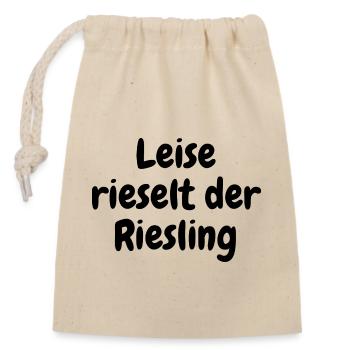 Leise rieselt der Riesling - Verschließbarer Geschenkbeutel aus Baumwolle (14x20cm) - Natur - Vorne