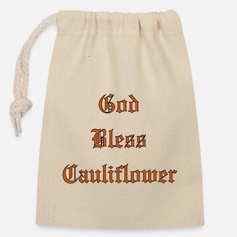 Que Dieu bénisChou-fleur - Sac cadeau en coton avec cordon (14 x 20 cm) - nature