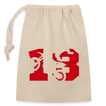 Moto 18 motard - Sac cadeau en coton avec cordon (14 x 20 cm) - nature - Devant