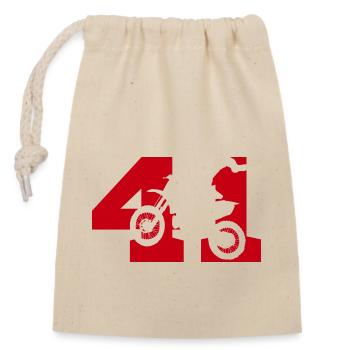 Moto 41 motard - Sac cadeau en coton avec cordon (14 x 20 cm) - nature - Devant
