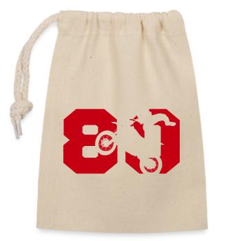 Moto 80 motard - Sac cadeau en coton avec cordon (14 x 20 cm) - nature - Devant