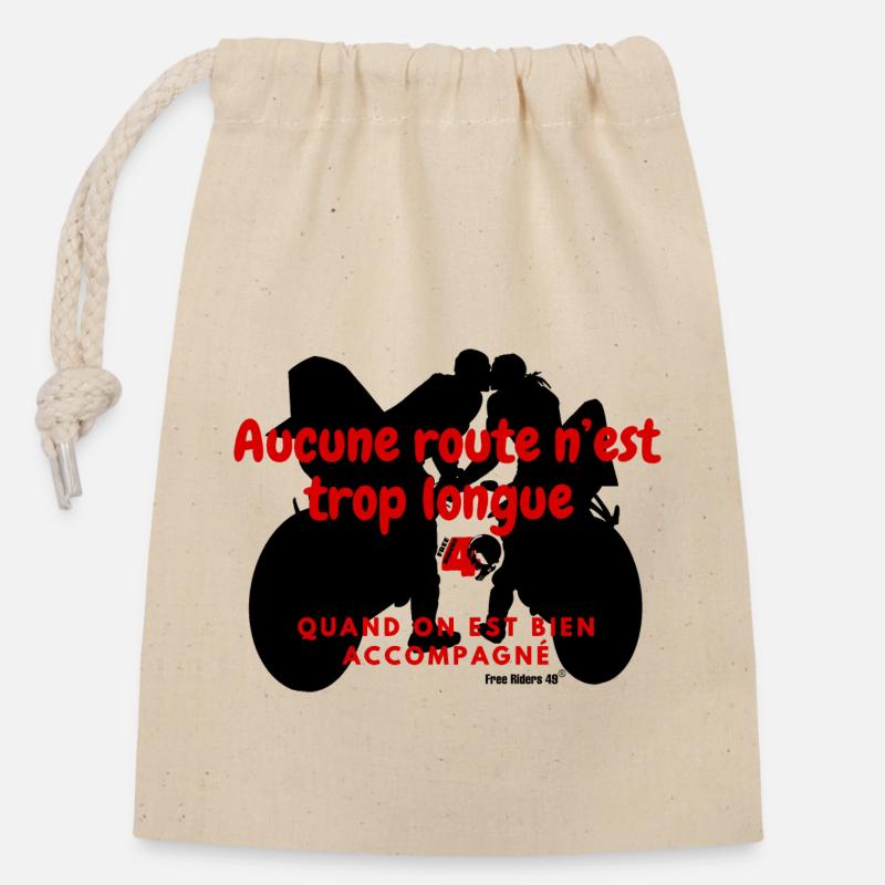 FR49-Aucune route n’est trop longue version Red - Sac cadeau en coton avec cordon (14 x 20 cm) - nature
