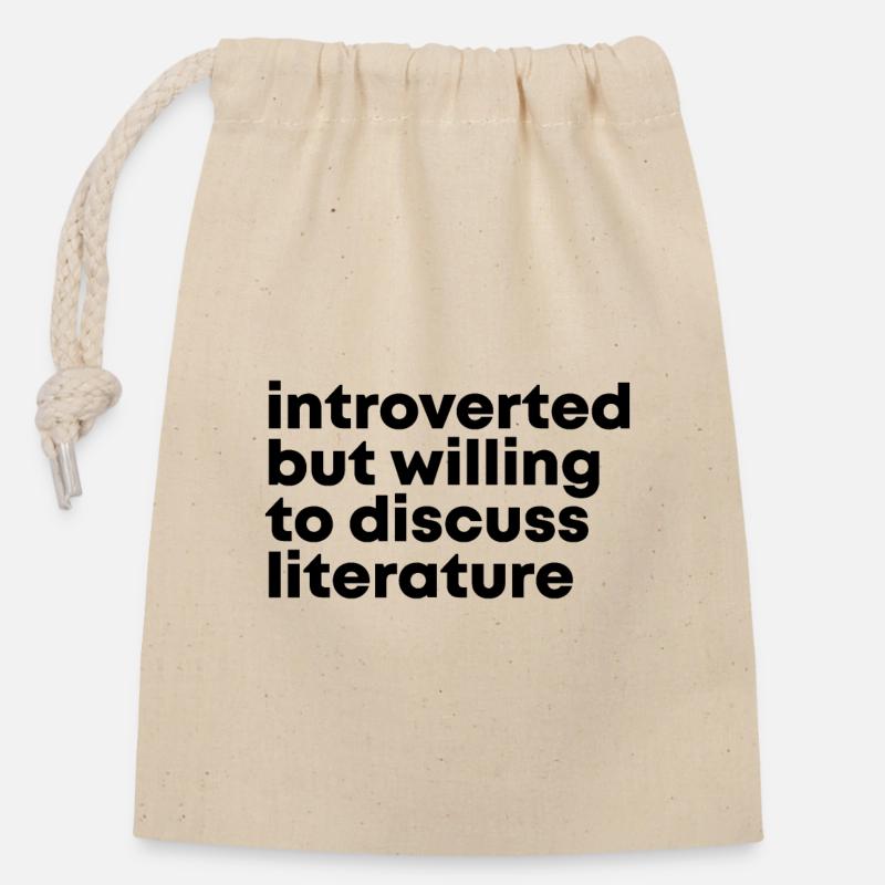 Literature - Closable cotton gift bag (14x20cm) - nature