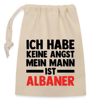 Albaner Albanisch Albanien - Verschließbarer Geschenkbeutel aus Baumwolle (14x20cm) - Natur - Vorne