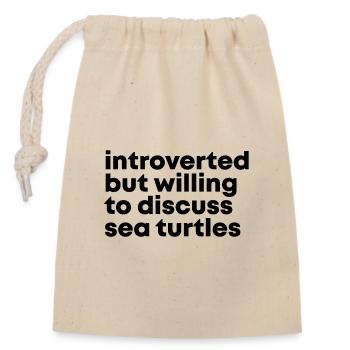 tortue marine - Sac cadeau en coton avec cordon (14 x 20 cm) - nature - Devant