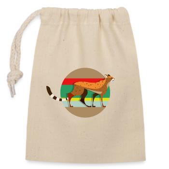 Guépard - Course à pied - Sac cadeau en coton avec cordon (14 x 20 cm) - nature - Devant