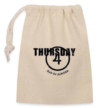 Thursday Thursday Jupiter Weekday used look - Closable cotton gift bag (14x20cm) - nature - Front