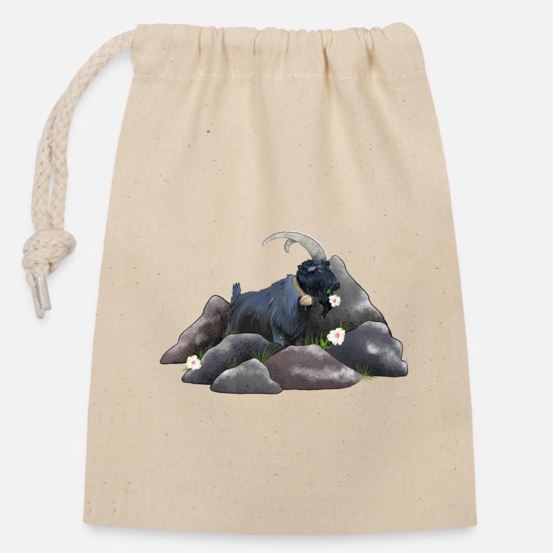 Capricorne - Sac cadeau en coton avec cordon (14 x 20 cm) - nature