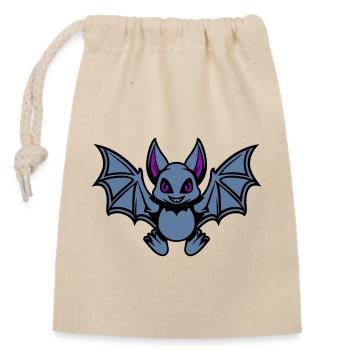 Bat Comic - Closable cotton gift bag (14x20cm) - nature - Front