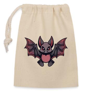 Bat Comic - Closable cotton gift bag (14x20cm) - nature - Front