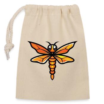 libellule - Sac cadeau en coton avec cordon (14 x 20 cm) - nature - Devant