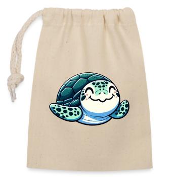 Charming Sea Turtle - Closable cotton gift bag (14x20cm) - nature - Front