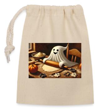 Biscuits fantômes : plaisir sucré d’Halloween - Sac cadeau en coton avec cordon (14 x 20 cm) - nature - Devant