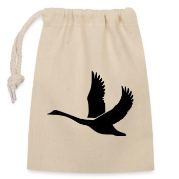 Schwan mit gewaltigen Schwingen - Verschließbarer Geschenkbeutel aus Baumwolle (14x20cm) - Natur - Vorne