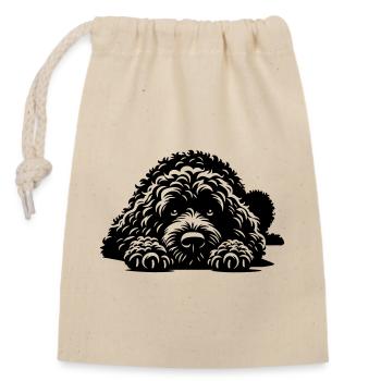 Chien d’Eau Espagnol - Sac cadeau en coton avec cordon (14 x 20 cm) - nature - Devant